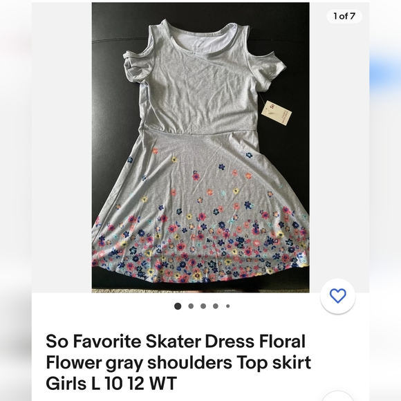 SO Favorite Skater Dress sz 10-12 Gray - Picture 4 of 4